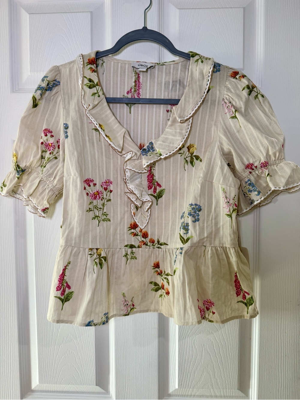 Floral Ruffle Peplum Top